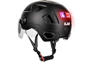 ILM Casque Velo VTT Bluetooth Homme Femme Homologué NTA8776 CE CPSC-Casque de Velo Route Adulte avec Visiere LED d'Alerte de Freinage