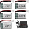 ZYGY 5PCS 3.7V 300mAh 25C lithium battery with 5-in-1 charger for Syma X11 X11C WLToys V911S A120 XK A150 V966 FX801 UDI U830 U816A Hubsan X4 H107L DFD F180W F180C HS170 HS170C HS177 drone