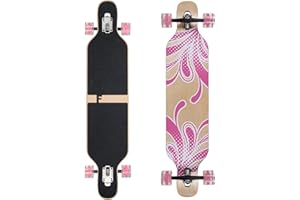 FunTomia® Freerider Longboard monopatín - 107cm x 26cm - rodamientos Mach1® - Hecho con 9 Capas de Madera de Arce