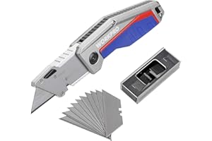 WORKPRO Coltello Taglierino, Coltello Portabile, Cutter Multifunzione con 10 Lame di Ricambio