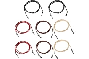 Hifot Correa Gafas 8 Piezas, PU Cuero Cuerda Gafas de Sol, Retenedor Cadenas Gafas Lectura para Mujer Hombre niño
