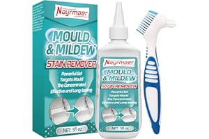 Nayrmaer Mould Remover Gel, 5fl oz Mould Cleaner with Brush, Mould and Mildew Remover for Washing Machine Toilet Seal Sinks Bathroom Tile Stains Cleaning
