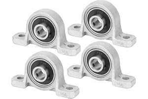 HiPicco Pillow Block Bearing, 4Pcs KP08 Flange Mounted Pillow Bearings - Bore 8mm/0.31" ID Self Alignment Zinc Alloy Plummer Block Bearing for Diameter 8mm Linear Shaft Rod