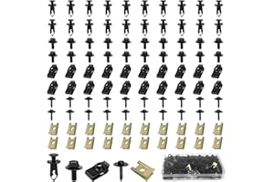 KXVXXV 100 Pieces Tin Nut Screw Nut Clip Kit Body Screws Set Car Mudguard Clip Sheet Metal Nuts Attachment Clips Spring Sheet Metal Nut and Metal U Type Mounting Clip