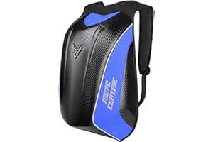 mjmoto 48L Moto Zaino Casco Borsa Impermeabile In Fibra di Carbonio Moto Zaino Guscio Rigido Riflettente Moto Valigia