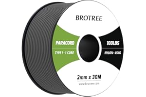 Brotree Paracorde 2mm 30M Corde en Nylon avec 1 Brin Type I pour Bracelet, Survie, Extérieure - 45 kg Charge de Rupture (Gris Charbon)