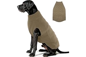 Katzinst Hundepullover Grosse Hunde, Hundepullover Strick Elastisch, Fleece Pullover Hund Groß, Pullover Schäferhund Winddicht, Khaki, 4XL