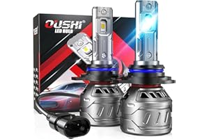 HIR2 LED Headlight Bulb, OUSHI 9012 HIR2 LED Bulbs Extremely Bright 14000LM 70W 6000K Xenon White, Waterproof Mini Design All-in-One Conversion Kit for Car Headlight Bulbs Replacement (2 PCS)
