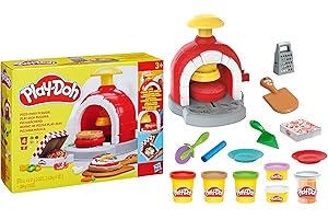 Play-Doh Kitchen Creations - La Pizzeria, Set di Plastilina Creativa per la Pizza con 6 Vasetti di Pasta modellabile e 8 Accessori, per Bambini e Bambine dai 3 Anni in su