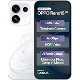 Oppo Reno16 5G (Starry White, 8GB, 256GB) | 3D Design | 50MP 3.5X Telephoto Camera | 4K 60fps HDR Video | AI Remix Collage | Snapdragon 7 Gen 4 | 6700