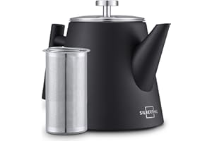 SILBERTHAL Teiera con infusore 1L - Acciaio Inox - Mantiene il tè caldo - Isolamento a doppia parete - Teapot