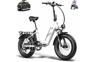 Fafrees Bicicleta eléctrica FF20 Polar, Bici Eléctrica Plegable de 20 ", Batería Extraíble de 48V/10.4 * 2Ah, 7 Velos, Ebike para Adultos, Alcance de 80-140KM