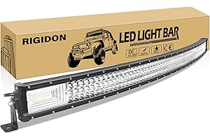 RIGIDON 52 Inch 675W Curved LED Light Bar, Triple Row Flood Spot Combo 67500LM Light Bar Waterproof Driving Boat Offroad LED Work Light for ATV UTV Truck