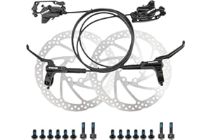 ENGWE MTB Bike Disc Brake Set, Aluminum Alloy Hydraulic Disc Brake for Mountain Bike, Road Bike, Bicycle Brakes levers with Fixing Screws