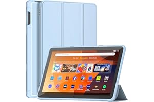 Fire HD 10 Tablet Case(13th Gen, 2023), Sonlaryin Dual Angle Lightweight Trifold Stand with Soft TPU Back Case for Fire HD 10 Kids & Kids Pro Tablet, Auto Wake/Sleep, Not Fit iPad Samsung, Sky Blue