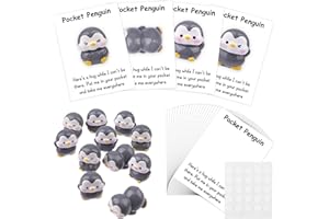 VERGISSMEINNICHT 24 Sets Employee Appreciation Gifts Bulk Pocket Penguin Hug Mini Cute Penguin Pocket Hug Cards Organza Bags Thank You Gift for Colleagues Workers Nurses Staff Volunteers Office Easter Party Supplies