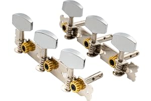 Musiclily 3+3 Corto Meccaniche per Chitarra Acustica, Nichel con Bottone in Metallo