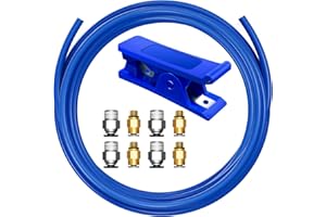 HANGLIFE Tubo PTFE 4mm para Filamento de 1,75mm con Conectores de Tubo PC4-M10 y PC4-M6, Cortador Incluido – Accesorios para Impresoras 3D Creality Ender 3/3 Pro/3 V2/5/5 Pro/CR 10/CR-10S y más