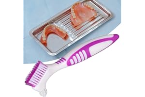 ‎ZJCHAO Prothesenzahnbürste, Doppelseitige Prothesenbürste, Zahnspangenreiniger, Prothesenreinigungsbürste, Zahnbürste zur Reinigung von Teilprothesen, Halbprothesen und Vollprothesen