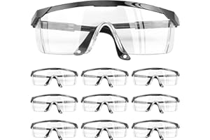 WGDVVJV Safety Goggles 10 Pcs Wraparound Safety Glasses Protective Glasses Clear Safety Glasses Work Glasses Safety