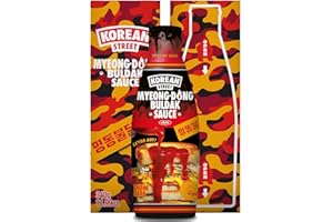 [Korean Street] Salsa Coreana Buldak (340g) - Salsa Coreana súper picante para amantes del picante, Salsa de Taco - Hecha en Corea, Vegetariana, sin MSG