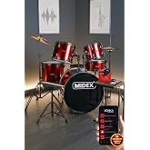 Midex CD900X-RD 22'' Yetişkin Akustik Bateri Davul Seti 22B-13T-12T-16F-14S (5 Par&ccedil;a)