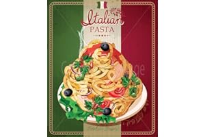 Lotusworld Affiche en métal avec Inscription « Best in Town » Motif pâtes Italiennes 20,3 x 30,5 cm