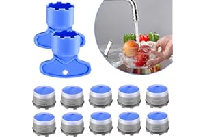 LITHYC 10 Stück Werkzeug für Wasserhahn Sieb – Waterwheel Aerators mit 2 BelüFterschlüSseln – WasserzerstäUber Wasserhahn für Badezimmer, KüChen und Hotels (21,5 mm)