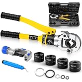 Proster Hydraulic Pressing Pliers 360&deg; Hydraulic Pressing Tool with 4 Dies Type TH(TH16,TH20,TH26,TH32) &amp;Pipe Cutter&amp;Deburrer