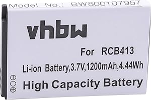 vhbw Akku Ersatz für Doro RCB01P01, RCB413, RCBNTC01 für Handy Smartphone Telefon (1200 mAh, 3,7 V, Li-Ion)