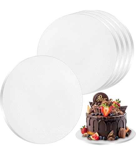Lot De 5 Plateaux à Gâteaux Ronds Réutilisables 30 Cm - Carton épais 12 Mm, Imperméable, Pour Transport Gâteaux 20-28 Cm