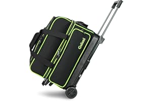 Goloni Bowlingtasche mit 2 Rollen und großem separatem Schuhfach für Bowlingschuhe (bis US-Herrengröße 48), einziehbarer Griff, ausziehbar auf 101,6 cm