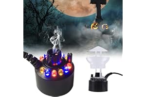 RoserRose Brumisateur à Ultrasons, 12 LED Three Color Gradient Atomiseur Mist Maker Brumisateur d'eau avec Protection Anti-éClaboussures Amovible pour Fontaine d'eau ChaudièRe Halloween