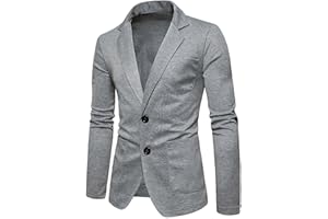 NUSGEAR 2021 Blazer Hombre Chaquetas de Traje Slim fit Blazer de un Pecho Color sólido Abrigo Chaqueta Blazer Esmoquin Casual Traje Abrigos Manga Larga Adecuado Boda Fiesta Negocio