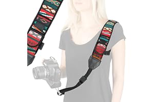 USA Gear Sangle Appareil Photo Courroie Epaule pour Appareil Photo Reflex et Bridge - Compatible avec Nikon D5600, D500, Canon 700D, 1300D, Lumix et Plus - Bohème