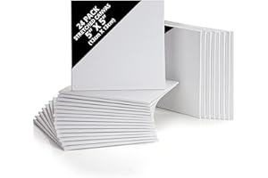 ‎BELLE VOUS Belle Vous 24 Stück Kleine Leinwand zum Bemalen - Leinwand 13 x 13 cm - Vorgespanntes Canvas Set - Geeignet für Acryl- und Ölmalerei sowie zum Skizzieren und Zeichnen