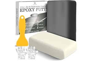 Epoxidharz Knete - 340g Epoxid Knetmasse Reparaturset für Unterwasser & Trocken, Epoxy Knetmass zum Abdichten Lecks, Schließen Rissen, Füllen & Modellieren auf Metall, Fliesen, Holz, Keramik (Grau)