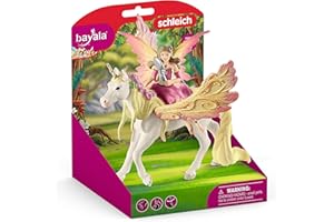 Schleich BAYALA | Feya avec Licorne Pégase 70568 | Elfe avec Miroir & Licorne avec Aimant | idée Cadeau pour Filles et garçons | Magnifiques Figurines à Collectionner | dès 5 Ans | Set de 3 pièces