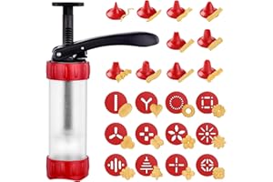 GDL Sparabiscotti, Siringa per Dolci con 13 Dischi per Biscotti, 10 Ugelli Siringa, Pressa per Biscotti per la Preparazione di Biscotti Fai da Te,pressa per Biscotti, Churros e Torte.