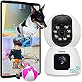 Dual Lens 2K 3MP Pet Camera with App, Security Camera, Home Baby Camera Monitor, Motion/Human Detection, 2 Way Audio, Colour Night Vision, PTZ 360°,Indoor Camera, (Works with 2.4GHz & 5GHz Connection)