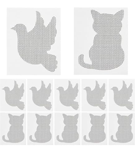 Nastro Ripara Zanzariere 10 Pezzi - Toppe Adesive A Forma Di Gatto E Colomba, Per Fori In Zanzariere - Foto 2