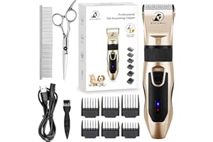 Bonve Pet Hundeschermaschine Schermaschine Hund Katze Leise Profi Tierhaarschneidemaschine Haustier hundetrimmer Tierhaarschneider Schnurlosen Wiederaufladbare Elektrische Haarschneider