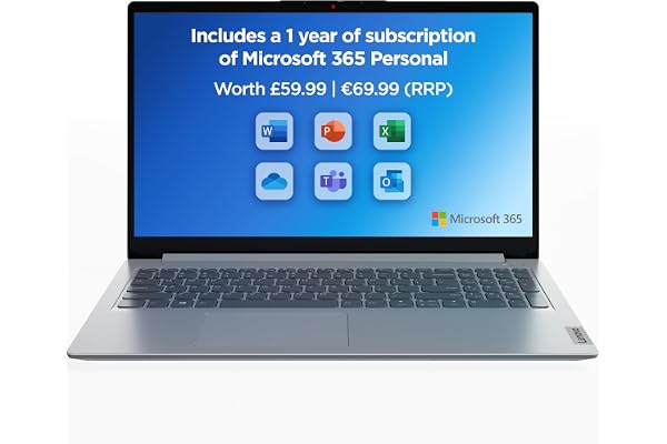 Lenovo IdeaPad 1 Laptop | 15 inch Full-HD (1080p) Display | Intel Celeron N4020 | 4 GB RAM | 128 GB SSD | Windows 11 Home S |