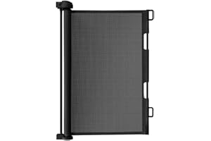 Ruhhy Treppenschutzgitter ausziehbar 13-140cm Rollgitter Höhe 85cm Absperrgitter 19380 (Schwarz, 85 cm)