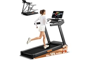 ‎UMAY UMAY Laufband für Zuhause mit Steigung 16%, 14KM/H Laufband Klappbar mit Pulsmessung, Treadmill for Home mit leisem 3,5-PS-Motor, LED-Anzeige, Max Belastung 180KG