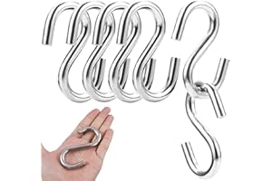 DQZSY Lot de 5 crochets en forme de S en acier inoxydable 304-8,1 cm de long et 0,6 cm d'épaisseur - Crochets de suspension en forme de S utilisés pour accrocher n'importe quel objet dans les hamacs