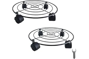 IZSOHHOME IZSOHOME - Carrito de Metal para Plantas,Soporte para Plantas en macetas de Hierro de Alta Resistencia con Ruedas,Soporte para macetas a Prueba de Herrumbre, para Interiores,Exteriores,hogar,jardín