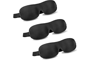 Brevanza 3 Stück schlafmaske, 3D augenmaske, schlafbrille mit tiefen Augenhöhlen, sleep mask für Herren und Frauen, Verstellbarem schlafmasken, Vollständige Lichtblockierung schlaf maske für Reisen