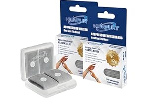 Pulseras Antimareos Hionfurt para Niños y Adultos, Bandas de Acupresión para el mareo por Movimiento en coche, mar y avión, Alivio de las Náuseas Matutinas en Embarazadas - 2 pares Gris, Gris