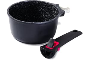 Baumalu 383607 Casserole 16 cm Granit Pro, Aluminium Forgé, Noir, 16 cm, 22 x 20 x 9 cm